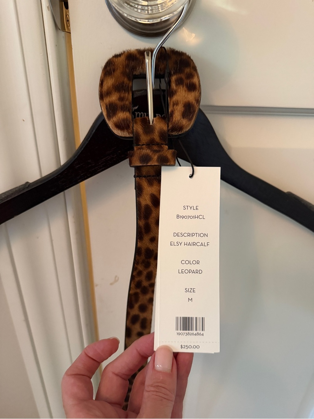 NWT Veronica Beard Leopard Haircalf Belt - Elsy Haircalf